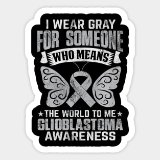 Glioblastoma Awareness Brain Cancer Gray  Tumor Sticker